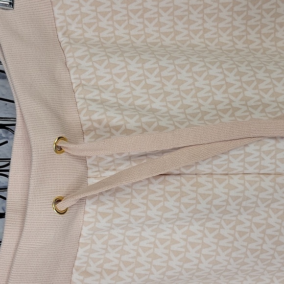 MICHAEL KORS Pink and White Signature Logo Sweatpants Large - Picture 4 of 7